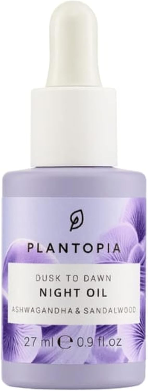Katsy Style Plantopia Rest & Sleep Night Oil 27ml – Ashwagandha & Bakuchiol, Moisture Replenishing Facial Oil, Promotes Elasticity & Skin Renewal, Calming Bedtime Ritual
