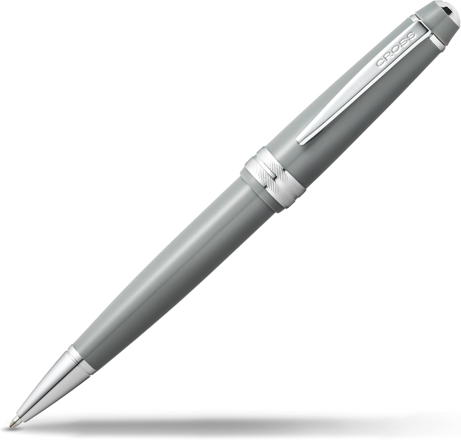 CROSS Bailey Light Polished Grey Resin Ballpoint Pen INCL. Premium Gift Box - Refillable Medium Ball Pen, Glossy Gray