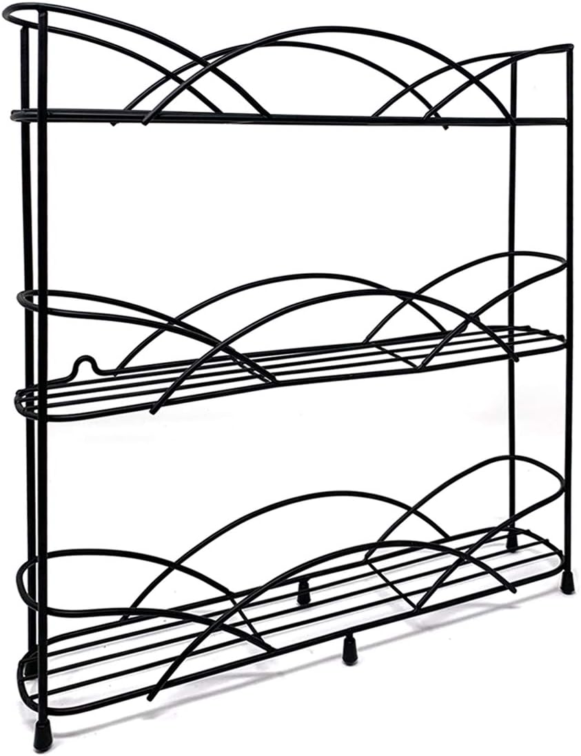 joeji's Kitchen Free Standing Spice Rack Organiser - Perfect Spices & Herbs Storage Holder - Up to 21 Jars Capacity - Suction Cups for Stability - Black