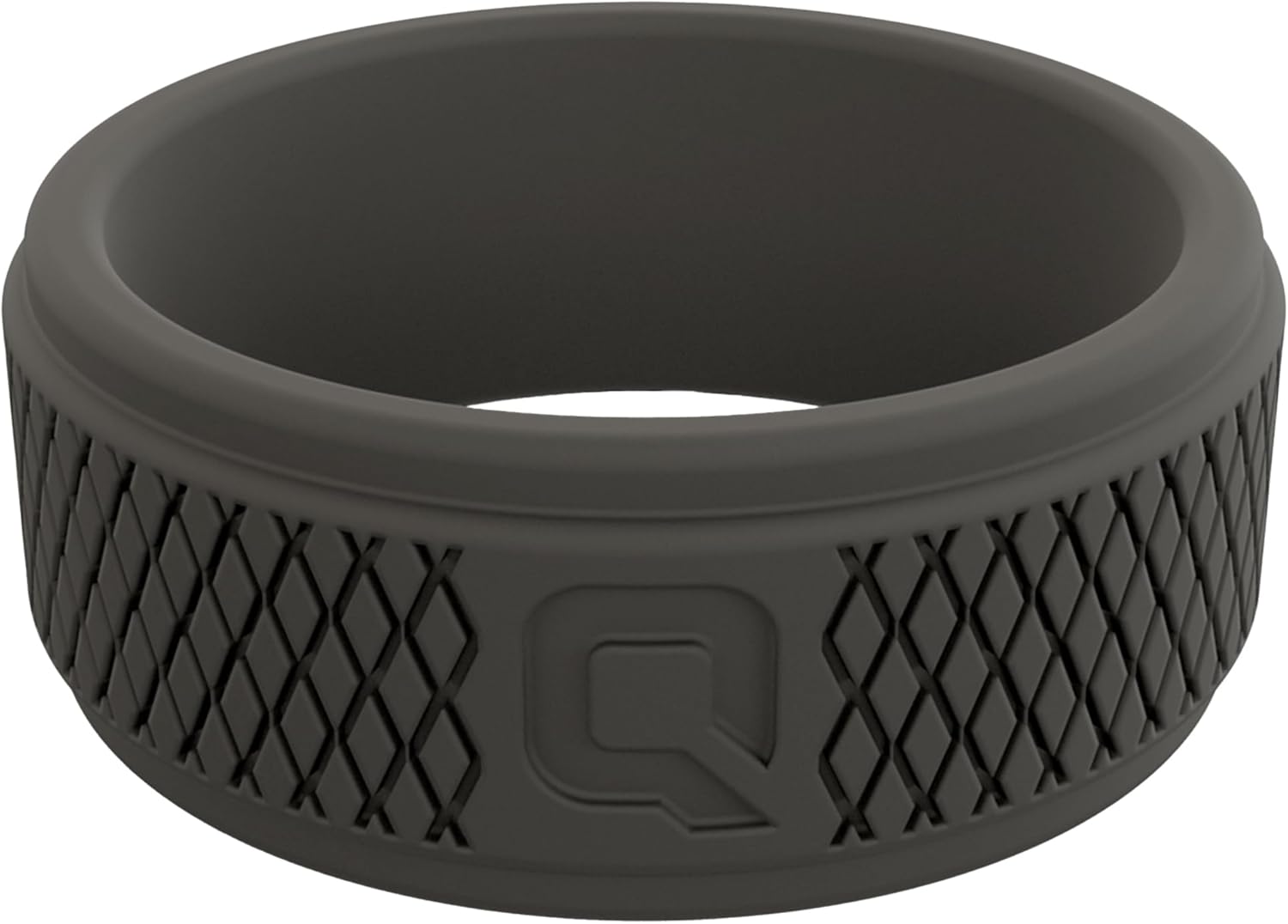 QALO Silicone Ring for Men - Mens Crosshatch Design with Breathable & Durable Silicone with Q2X - Comfort Fit Mens Silicone Wedding Bands - Rubber Engagement Rings for Him