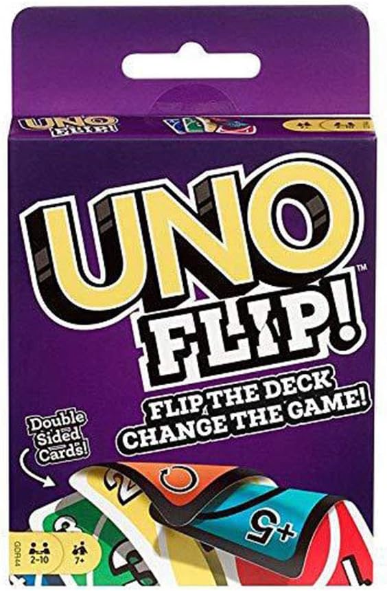 IsEasy Uno Playing Card Game Mattel Games Wild Card Uno Flip Uno (Wild Card uno)