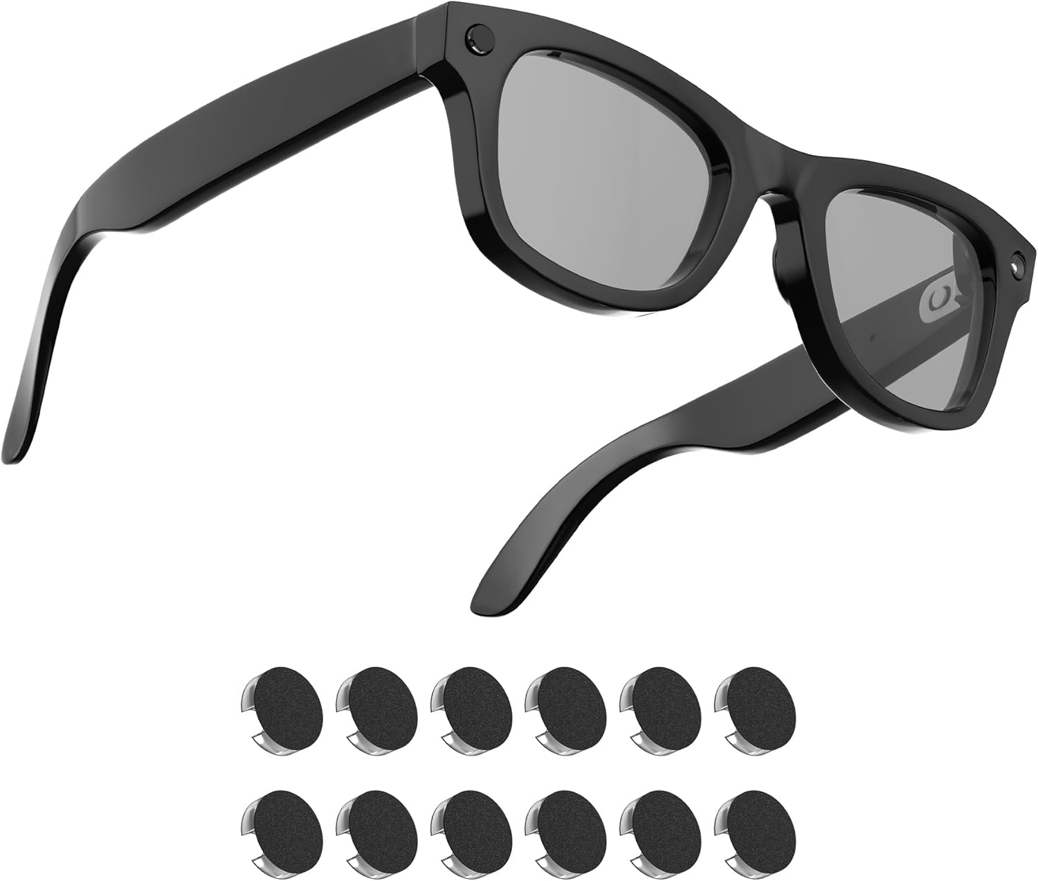 HiBloks LED Light Blocking Stickers Compatible with Ray-Ban Meta Wayfarer/Skyler/Headliner Accessories, Blackout LED Covers for Smart Glasses, Low-Tack Restickable Sticker