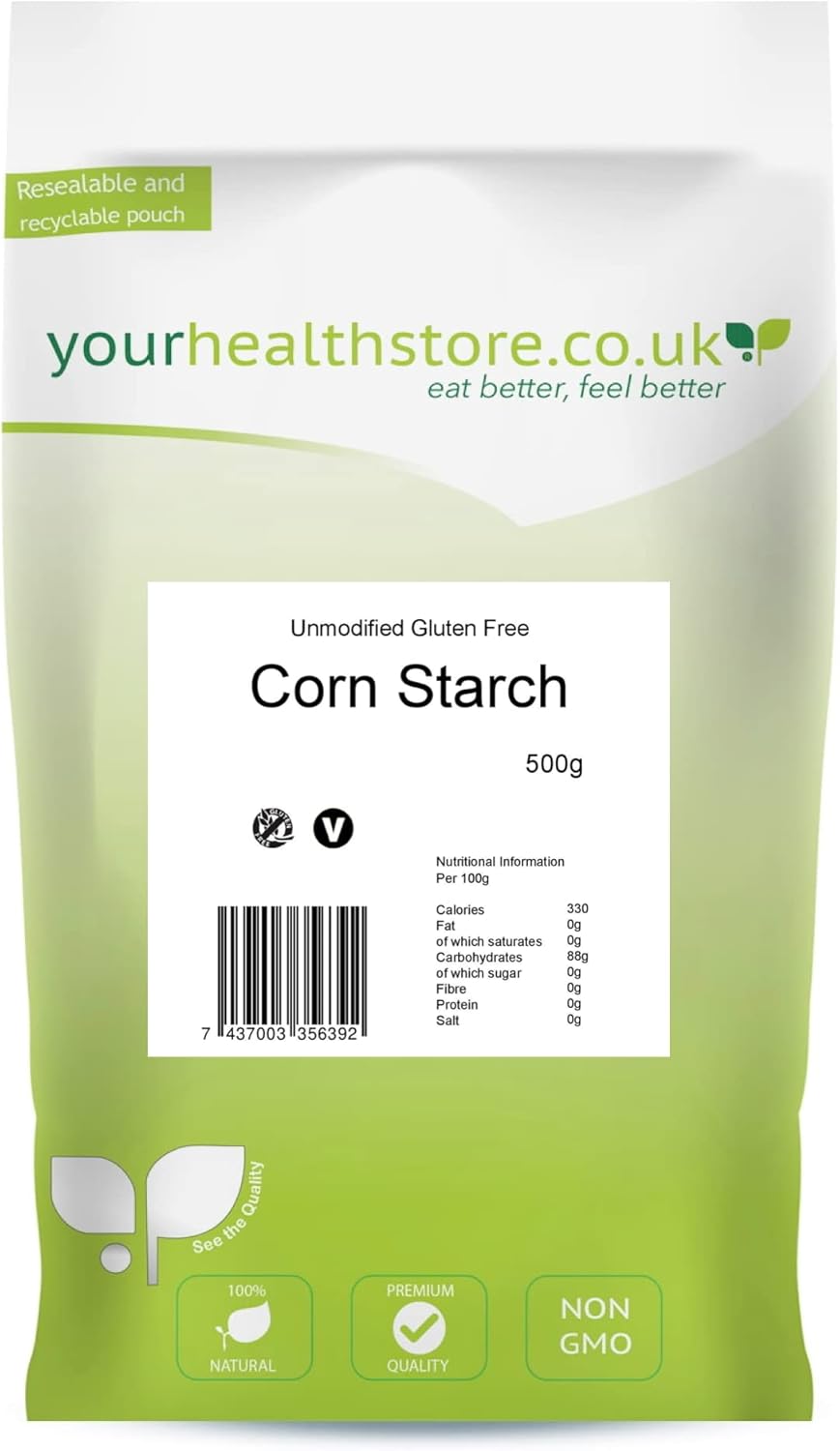 yourhealthstore Unmodified Corn Starch 500g, Gluten Free, Non GMO.