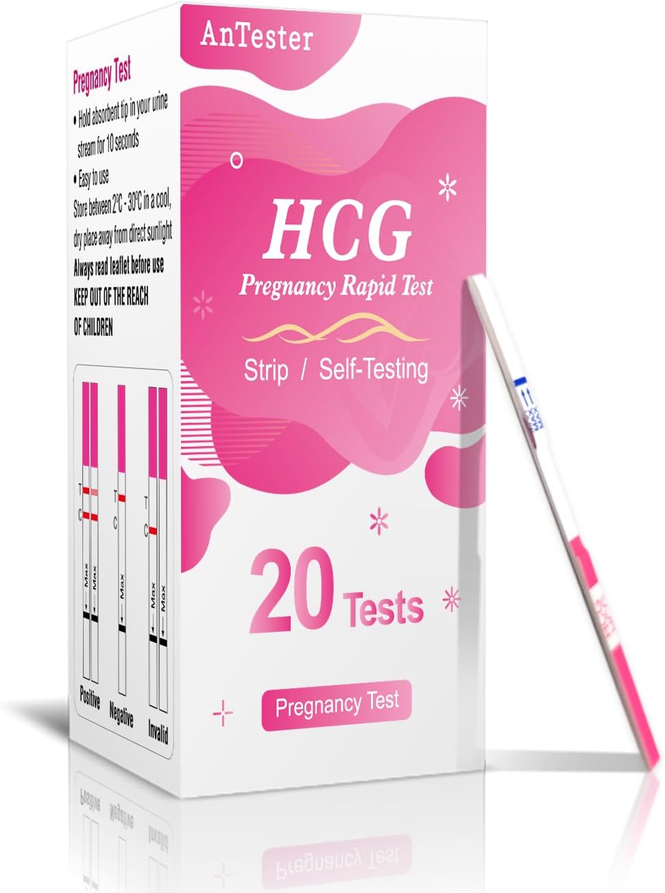 20x Pregnancy Test Strips Kit with Urine Cups hCG Test Strips - Early Detection Home Rapid Prenancy Tests Kit 10mIU/mL