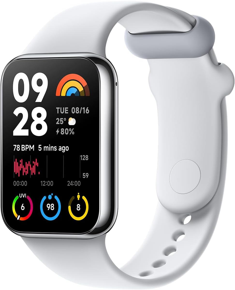 Xiaomi Smart Band 8 Pro Fitness Tracker, 1.74" AMOLED Display, up to 20 Days Battery, 5ATM, SpO2 Tracking, Sleep and Heart Rate Monitoring, 150+ Training Modes, Pedometer, Silver/Gray