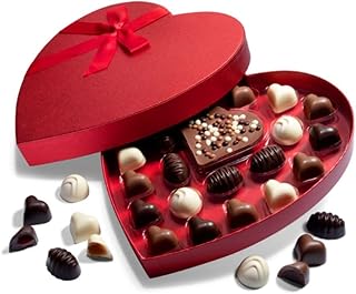 Astor Chocolate Love Chocolate Heart Gift Box, 24 Assorted Belgian Truffle Hearts - Large, Romantic Gifts for Chocolate Lovers, Him & Her, Candy & Chocolate Gifts Men and Women