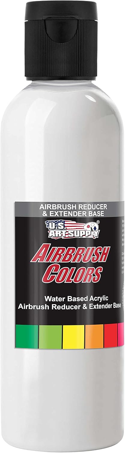 U.S. Art Supply 4-Ounce Pint Airbrush Thinner for Reducing Airbrush Paint for All Acrylic Paints - Extender Base, Reducer to Thin Colors Improve Flow - Works for Thinning Acrylic Pouring Paint