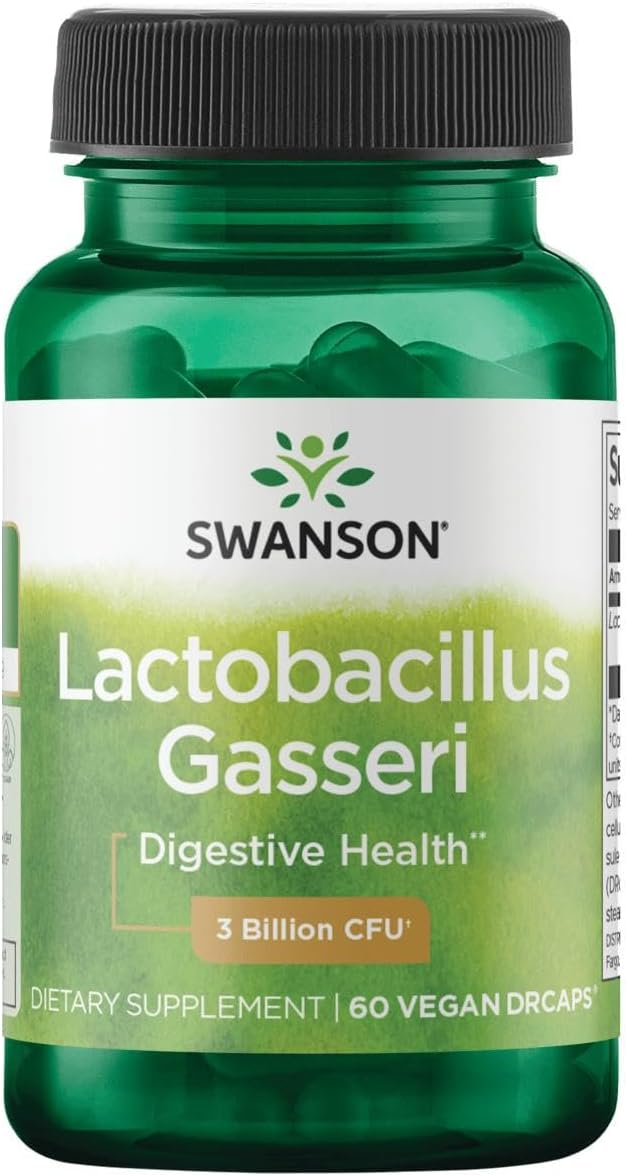 Swanson Lactobacillus Gasseri - Probiotic Supplement Supporting Digestive Health with 3 Billion CFU - Design-Release Satiety & Fat Metabolism Support - (60 Veggie Capsules)