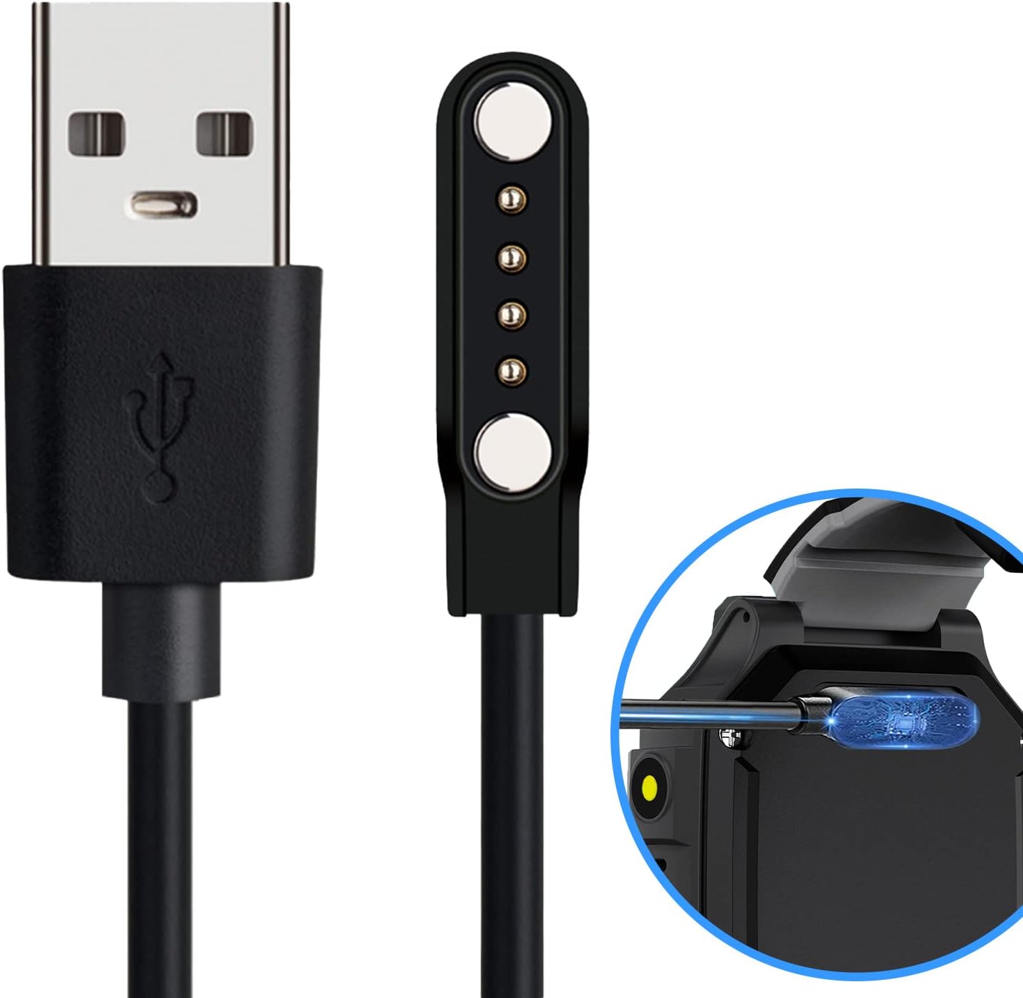 PTHTECHUS Smartwatch Magnet Suction Interface Charging Cable Waterproof IP67 Smart Watch Phone S7 S8 S9 S1 S2 S12 4G Smartwatch for 4-pin