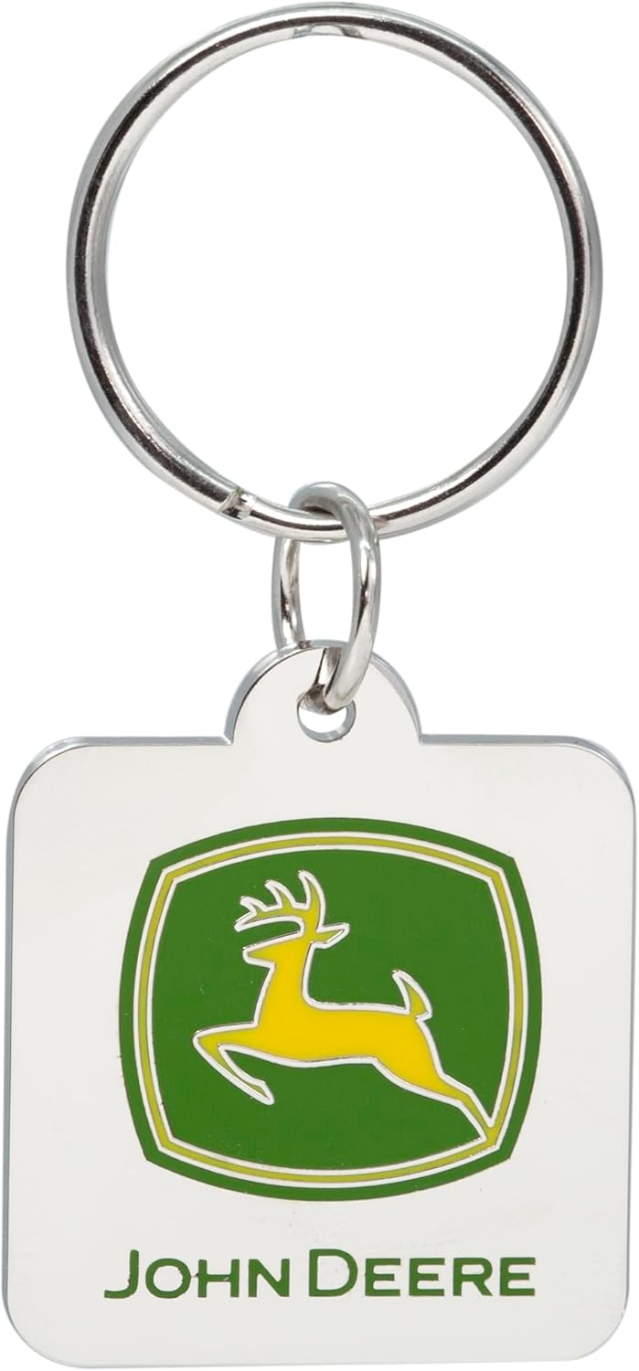 Plasticolor 004173R01 John Deere Logo Enamel Keychain,Silver