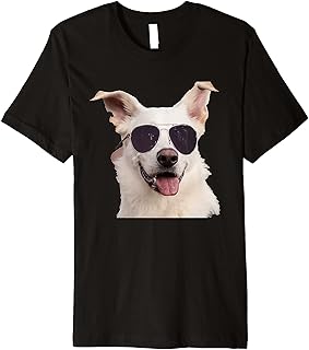 Dog With Sunglasses. Animal Puppy Doggy Pooch Mutt Fido Premium T-Shirt
