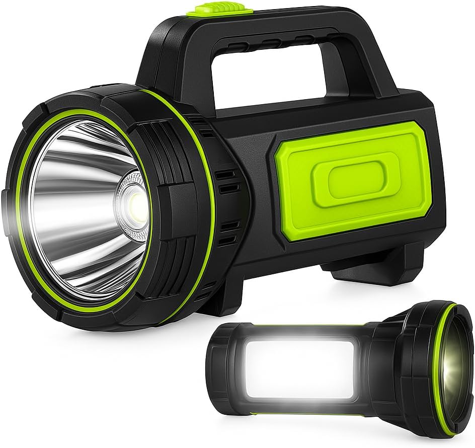 Ultra-Bright LED Rechargeable Torch – 1000LM Handheld Flashlight 1200mAh, 2 Modes, Compact & Waterproof (IPX5) – Perfect for Camping, Outdoor Activities & Emergency Use