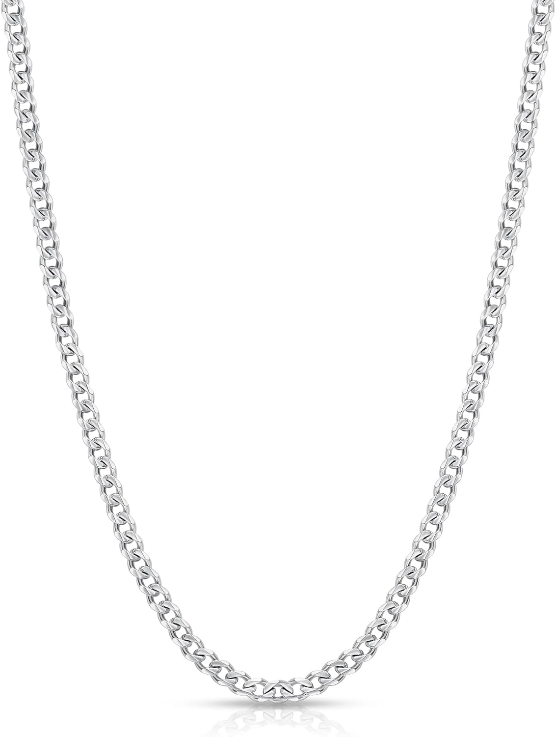 Fiusem 3.5mm Cuban Link Chains for Men, Silver Tone/Black/14K Gold Plated Stainless Steel Necklace Chain, Mens Necklace 16, 18, 20, 22, 24, 26, 28 Inch