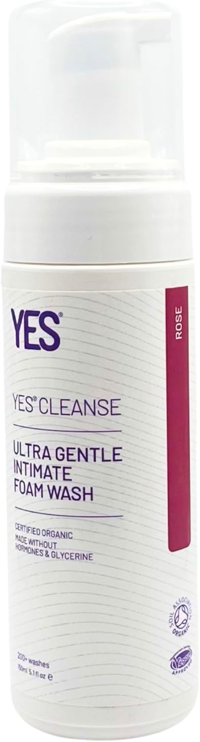 YES® Cleanse | pH Matched Feminine Wash | Certified Organic | Pure & Natural | Rose Fragrance | Gentle Foaming Intimate Wash (150ml)