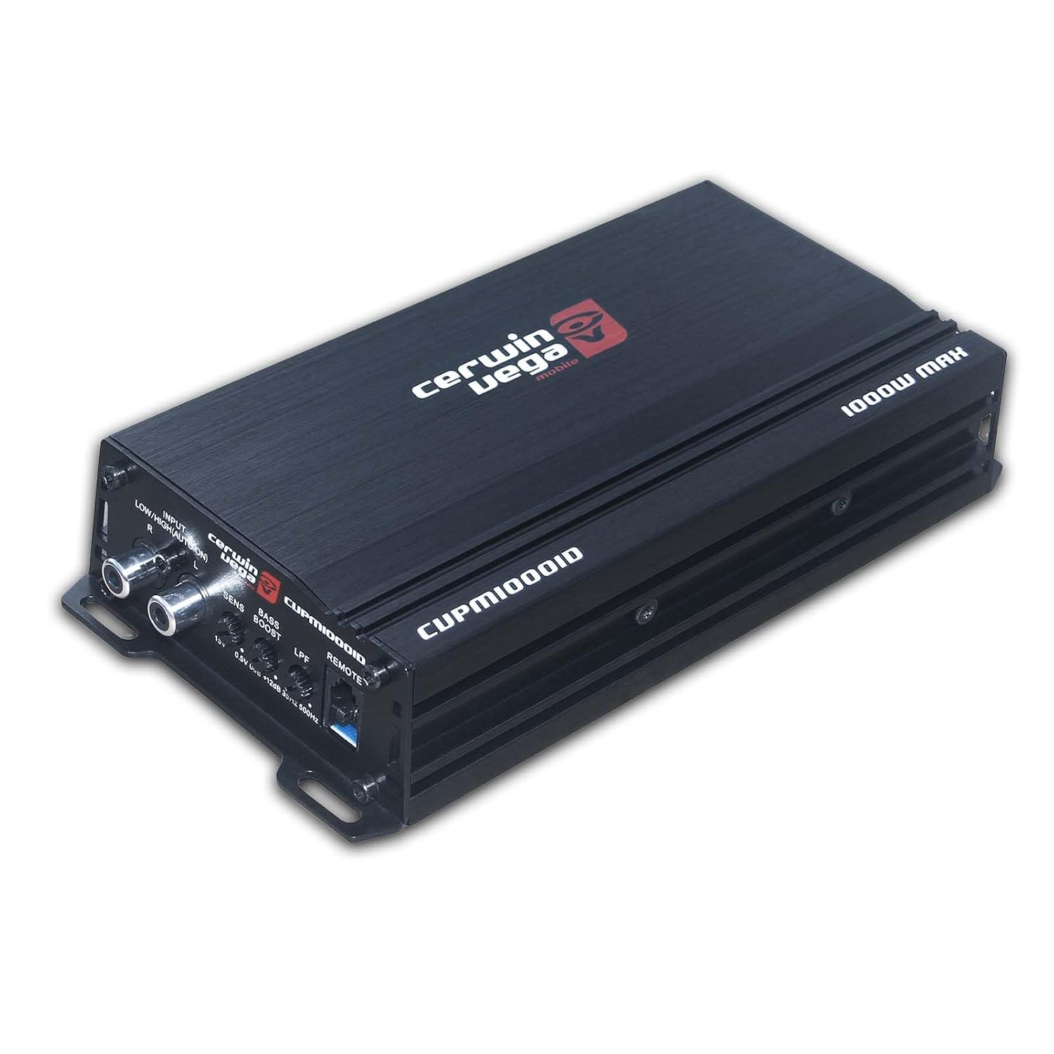 Cerwin Vega CVPM1000.1D Mini-Series Mono Block Class-D Car Amplifier – 500W RMS, Vega Bass Boost, High-Efficiency, Compact Size