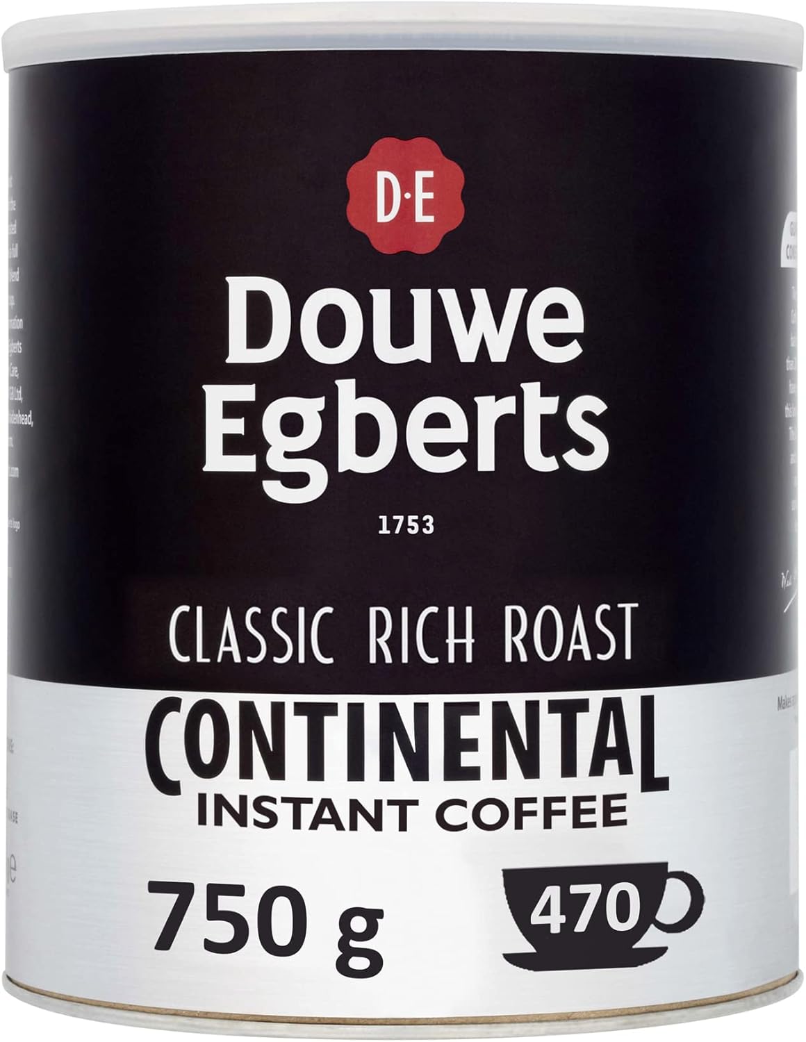 Douwe Egberts Continental Rich - Rich Roast Instant Coffee - Tin 750g