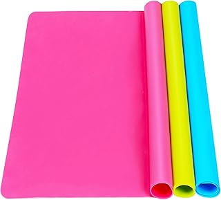 3 Pack Silicone mat Large Silicone Sheets for Crafts, Liquid, Resin Jewelry Casting Molds Mat, Silicone Placemat 15.7” x 11.8” (Blue & Rose Red & Green)