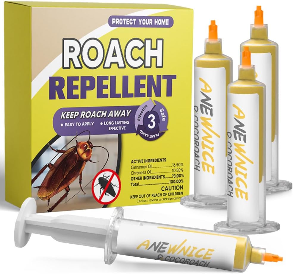 Roach Repellent for Indoor Use, Cockroach Repellent for Kitchen, Roach Repellent for Home,Car,Pet and People Safe,Simple to Use – 4 Pack