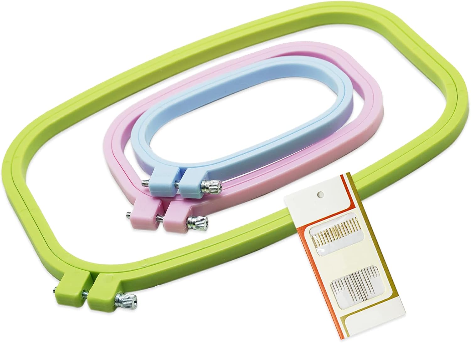 SZCXDKJ 3 Size Colorful Embroidery Hoop Rectangle Square Embroidery Frame Cross Stitch Hoop Sewing Tool for Art Craft Handy Sewing (Multicolor)