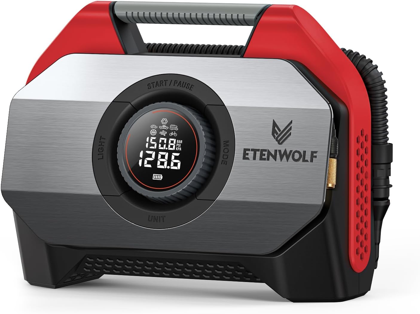 ETENWOLF VORTEX S6 Tire Inflator Portable Air Compressor, Cordless Air Pump