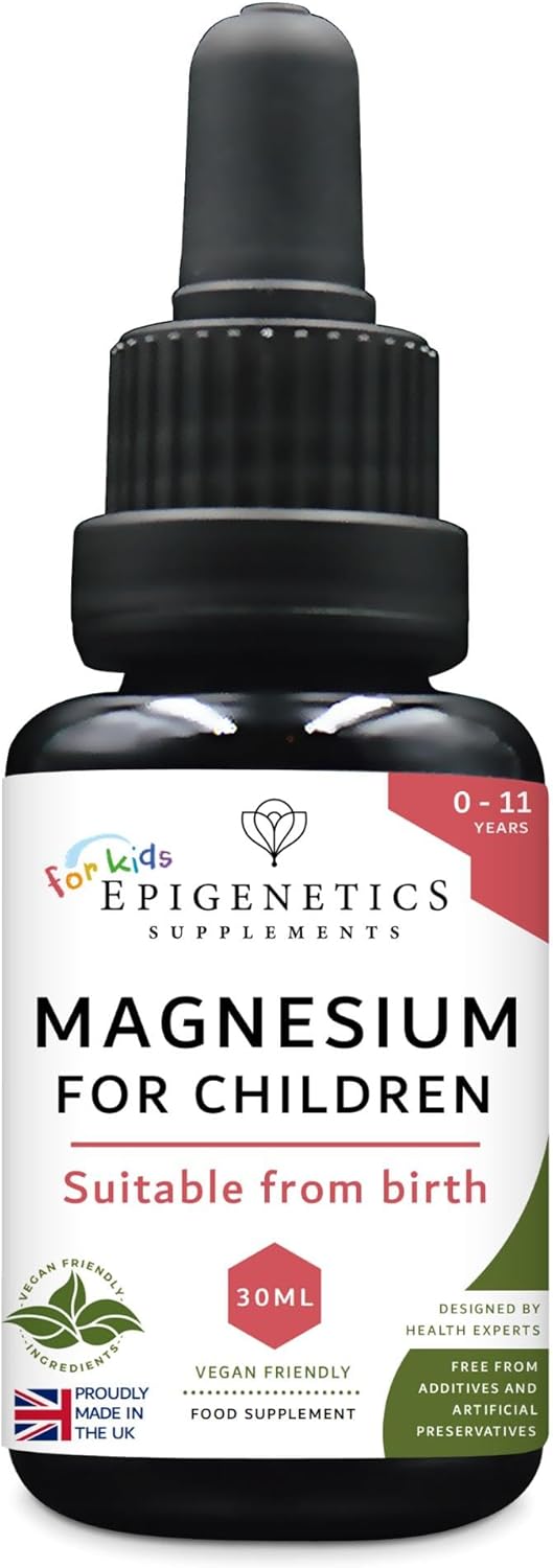 Magnesium for Kids Children & Baby 30ml | Supports Sleep & Relaxation, Helps Calm & Focus, Taseless Liquid Supplements for 0-11 Years | Bones, Teeth & Energy | Sugar & Flavouring Free UK Made Vegan