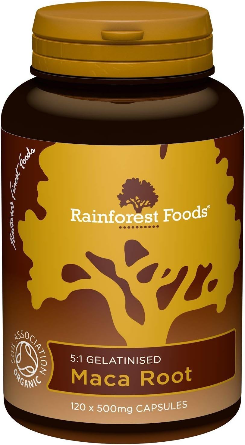 Rainforest Foods Organic Maca Root Capsules 500mg Pack of 120