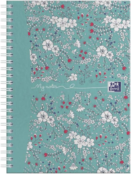 Oxford Floral A5 Hard Cover Wirebound Notebook, Ruled, 140 Pages, Scribzee Enabled