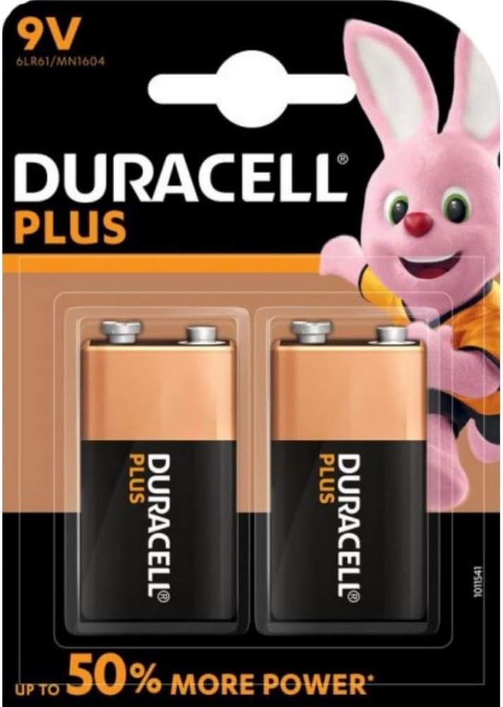 Duracell Plus MN1604 Alkaline 9 V Battery - 2-Pack