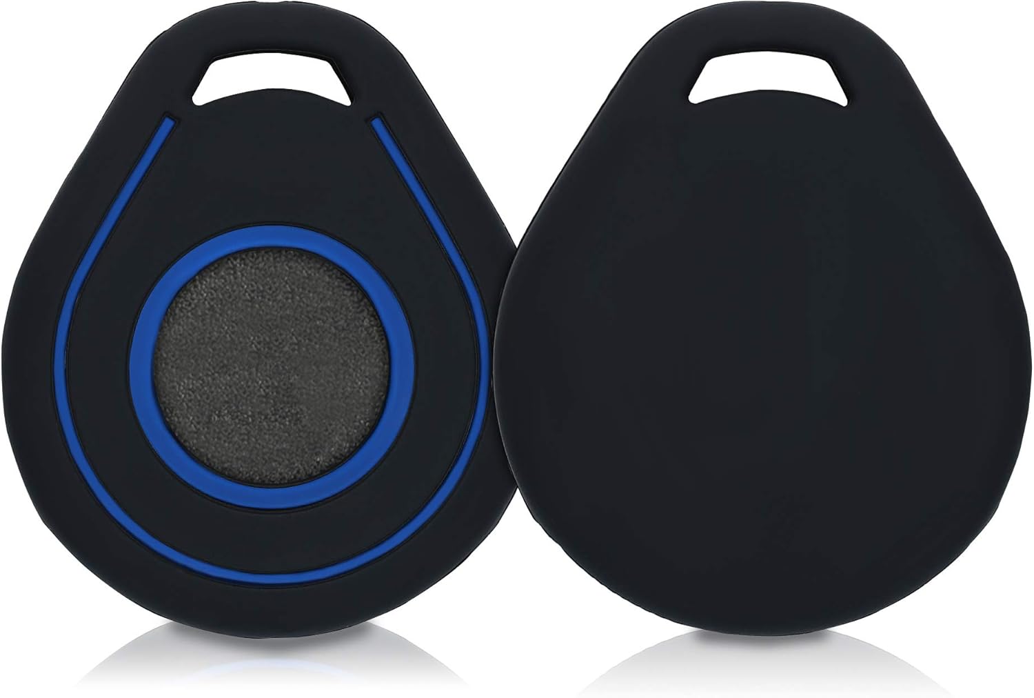 kwmobile Silicone Cover Compatible with Harley Davidson Motorcycle Key - Protective Soft Case Skin Protector for Motorcycle Remote Key Fob - Black/Blue