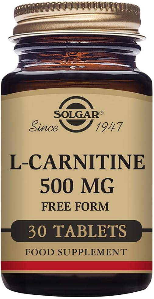 Solgar 500 mg L-Carnitine Tablets - Pack of 30 - Metabolism Support - Helps Transport Fatty Acids - Vegan, Gluten Free and Kosher