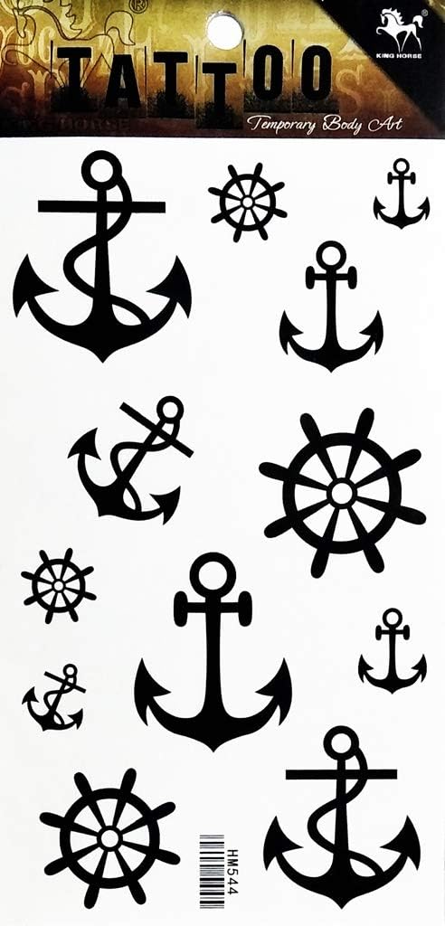 PP TATTOO 1 Sheet Naval Anchor Marine Sailor Ship Boat Waterproof Tattoo Sexy Fake Stickers Girls Lady Tattoo Body Art