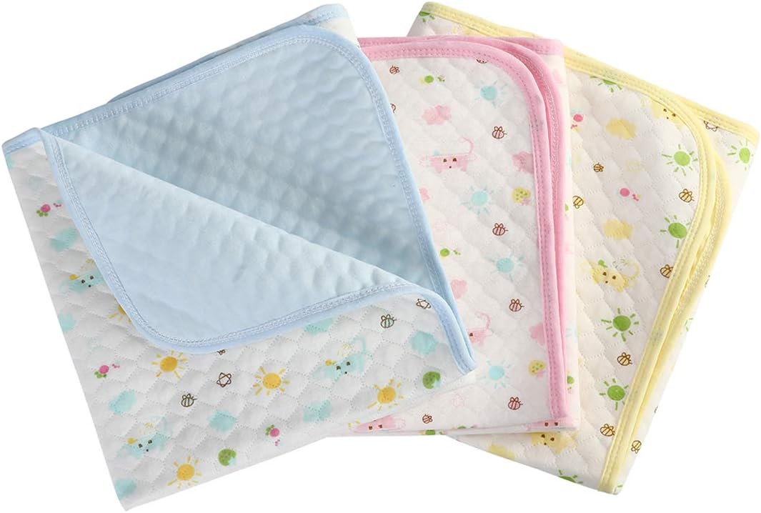 Upgrade Baby Waterproof Changing Mats - Infant Washable Diaper Pad Portable Nappy Changing Mat Cover Pack of 3(M (27.5x19.7inch))