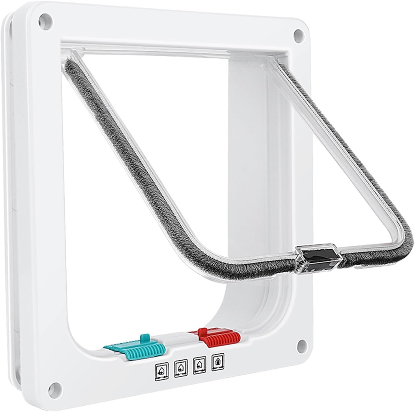 Cat Door for Windows, Pet Doors and Sliding Door, Safety Pet Door with 4 Way Lock, Weatherproof Cat Flap for Thin Door and Wall(Large, 9.8 * 9.3 * 0.78in)