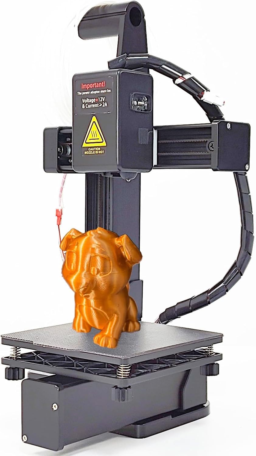 Frequency Division Multiplexing 3D Printer High Accuracy Fast Heating Compact 3D Printing Machine for Education ABS Material 155x175x210mm (Black)