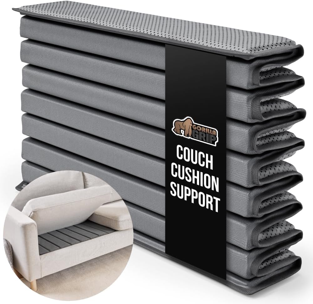 GORILLA GRIP Heavy Duty Couch Cushion Support Board to Fix Sagging Sofas, 21.5"x70" Sofa, Thick Plywood Boards Add Strong Seat Supports, Stays in Place, Replacement Stuffing Under Couches, Gray