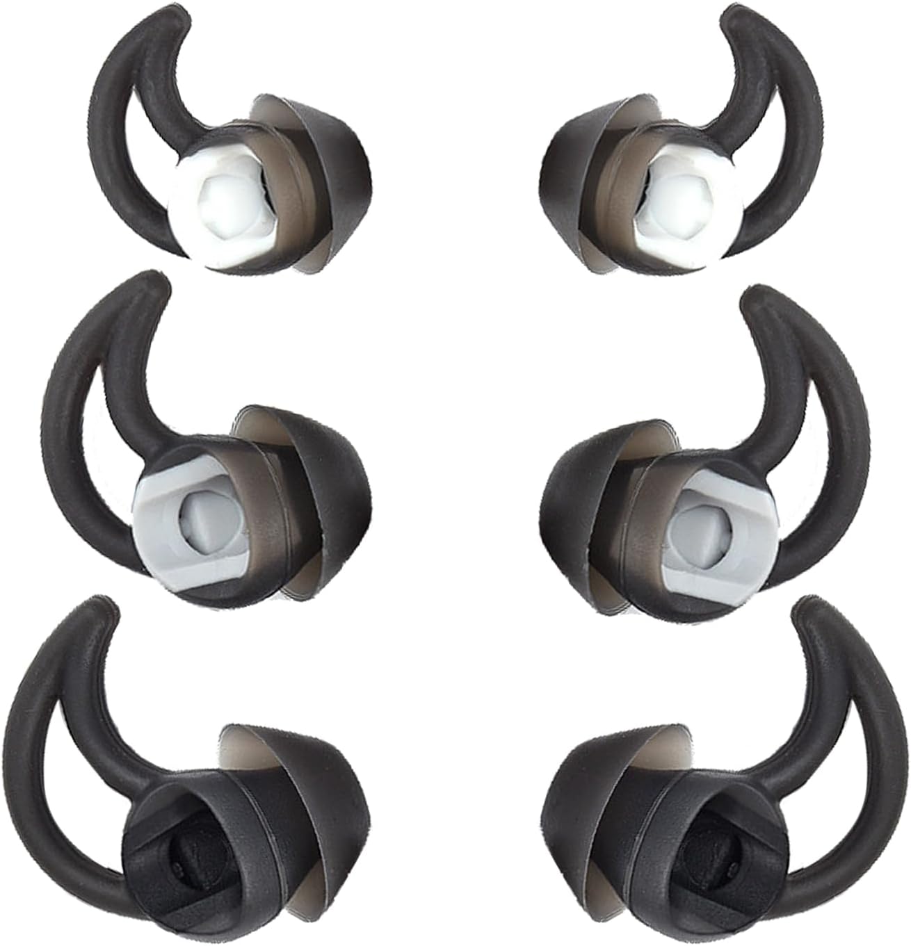 Silicone Replacement Earbud Tips Earbud Covers Compatible with Bose QC20 QC20i SoundSport SIE2i IE2 IE3 Headphone Ear Tips Rubber Tips 3 Pairs S M L