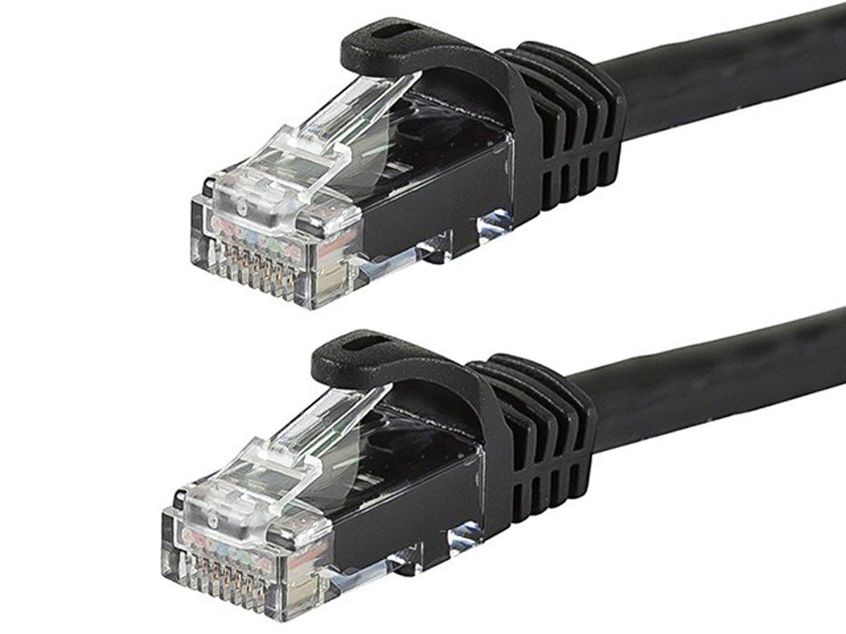 Monoprice Cat6 10ft Black Patch Cable UTP 24AWG 550MHz Pure Bare Copper Snagless RJ45 Flexboot Series Ethernet Cable- Pack of 1