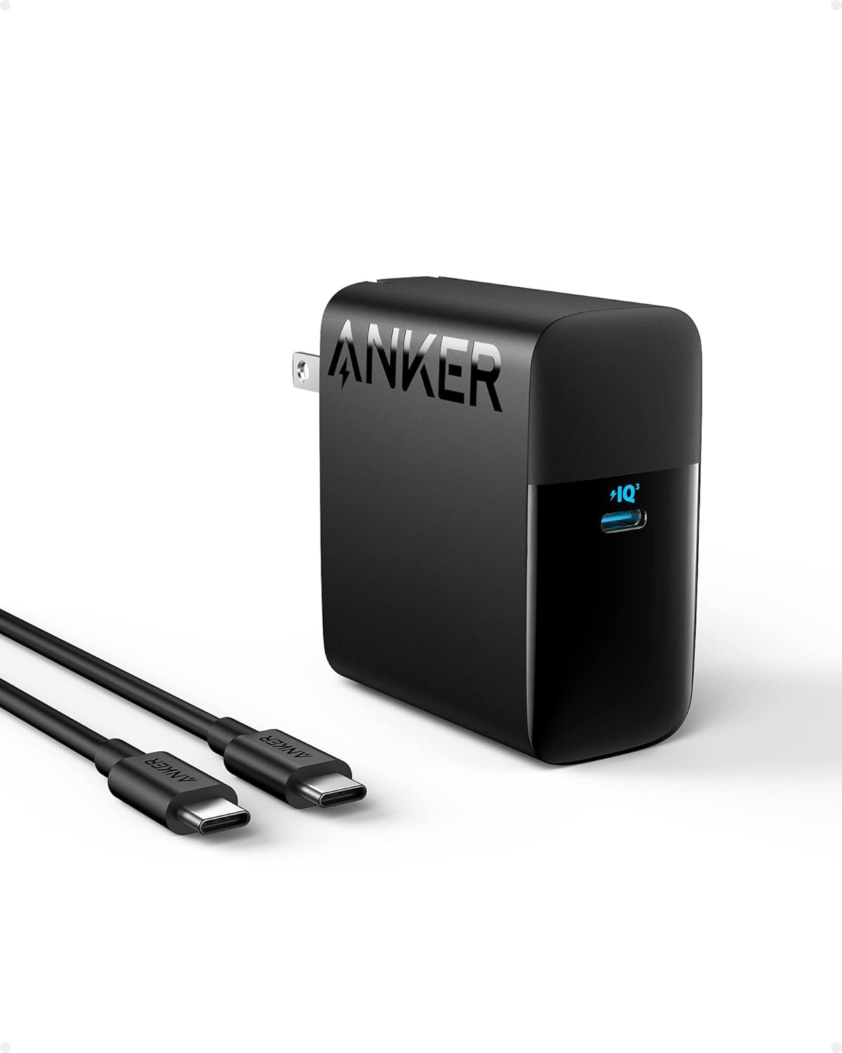 Anker Mac Book Pro Charger, 100W USB C Charger, Compact and Foldable Fast Charger for MacBook Air, Samsung Galaxy, iPad Pro, and All USB C Devices, 5 feet USB C to USB C Cable Included