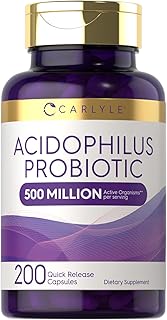 Carlyle Acidophilus Probiotic | 500 Million CFU | 200 Capsules Non-GMO & Gluten Free | Probiotic for Men & for Women