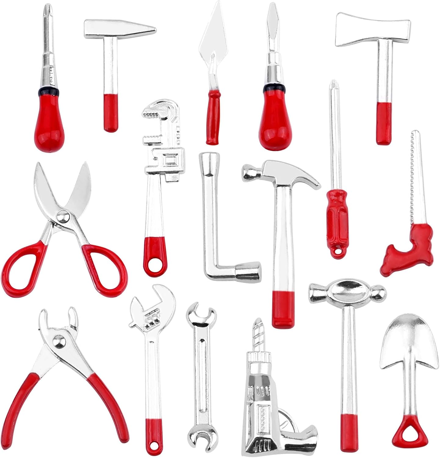 17pcs Miniature Doll House Tools, 1:12 Miniature Repair Tools Set Multifunctional Tiny Tool Mini Creative Dollhouse Miniatures Items for Doll House Decoration Accessories