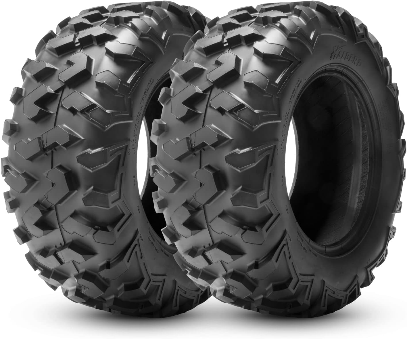 Set of 2 HALBERD ATV Tires, 25x10x12 6PR All Terrain 25x10-12 Trail Sand ATV UTV Off-Road Tires, 17mm Tread Depth, Tubeless