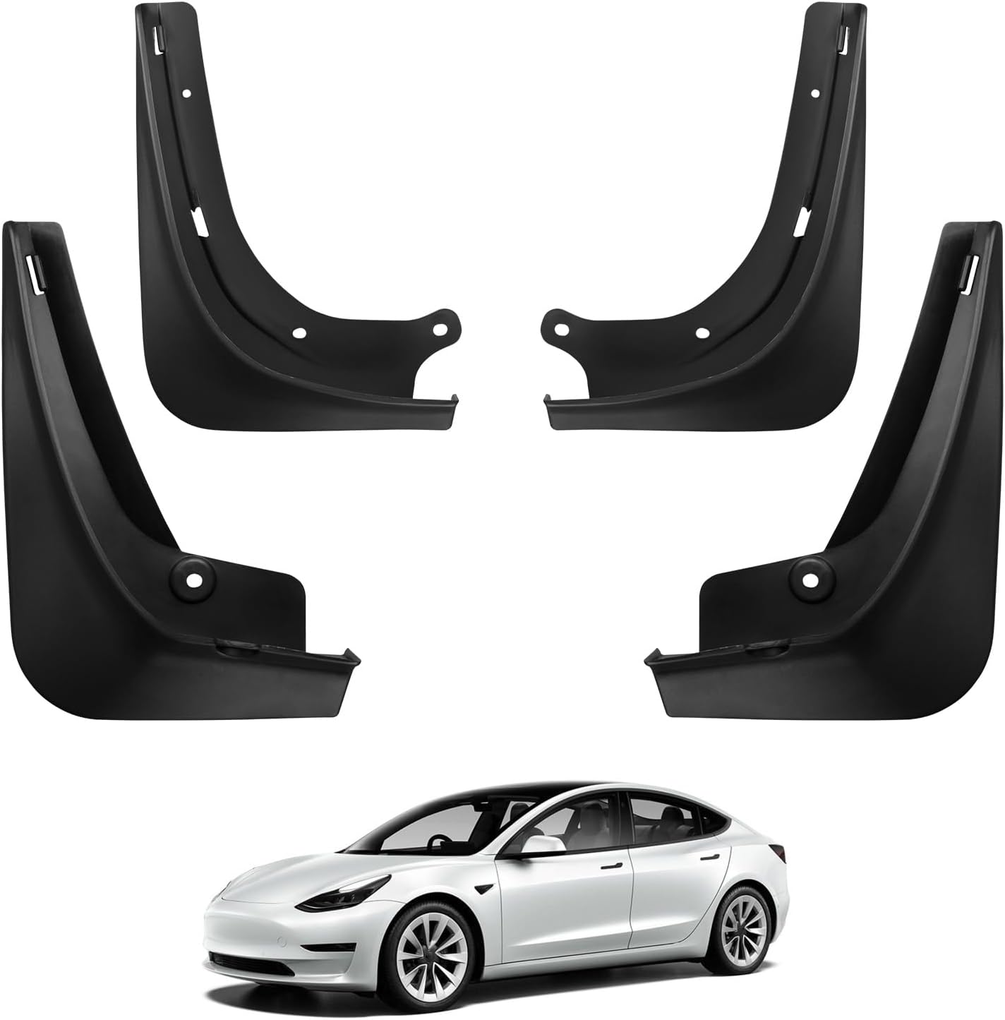 BASENOR Mud Flaps for 2017-2023 Tesla Model 3 Splash Guards Fenders