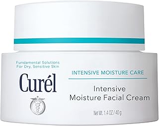 Curel Japanese Skin Care Intensive Face Moisturizer Cream, Face Lotion for Dry to Very Dry Sensitive Skin, For Women and Men, Anti-Aging Fragrance-Free Anti-Wrinkle, 1.4 oz