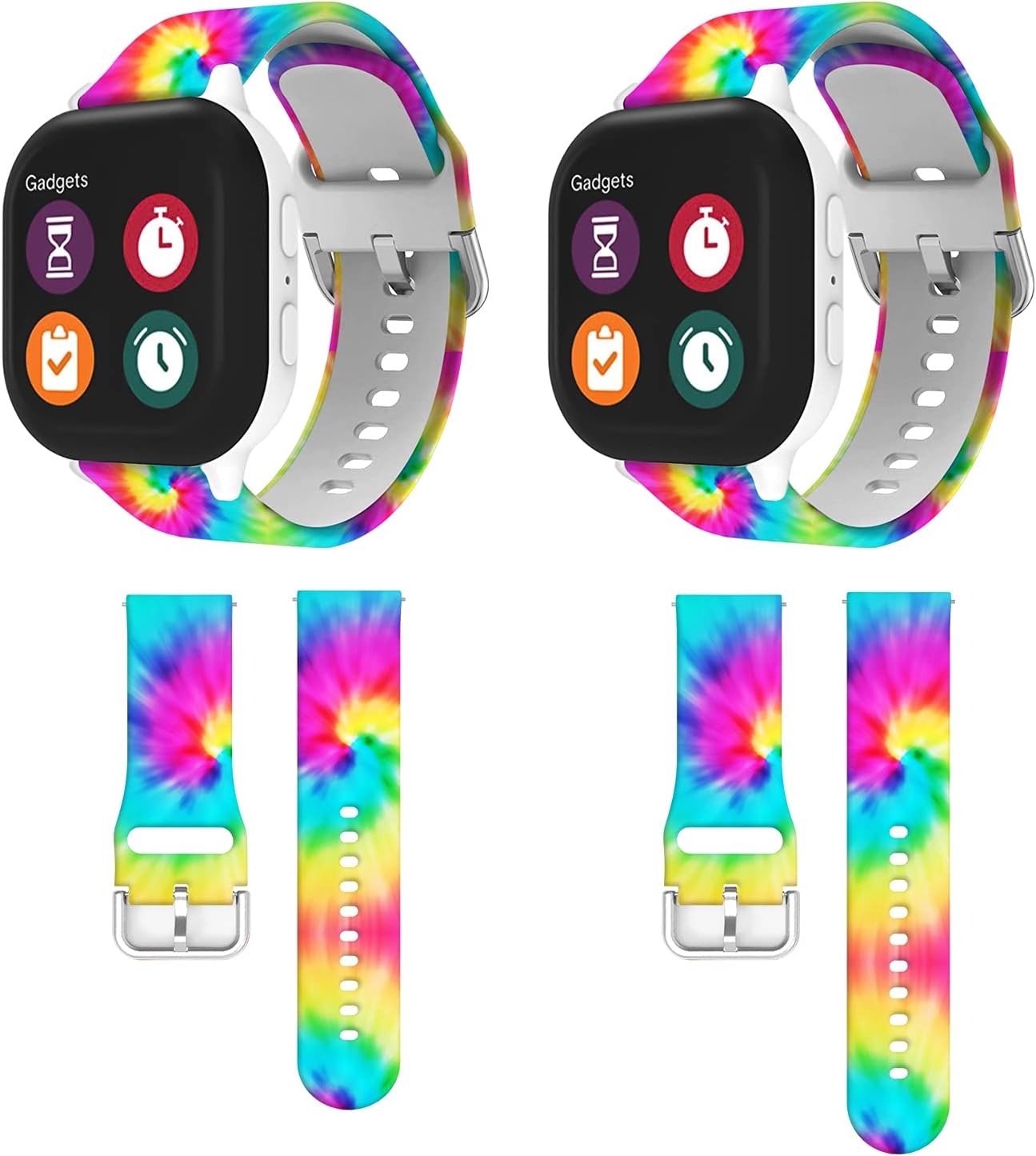 For Gizmo Watch 3 2 1/Gabb Watch 3 2 1/ T-Mobile Sync up Kids Watch,Cute Tie Dye Pattern Kids Watch Band for Gabb Watch Synup Watch Gizmo Watch Band for kids Boys Girls,Including Large & Small Size