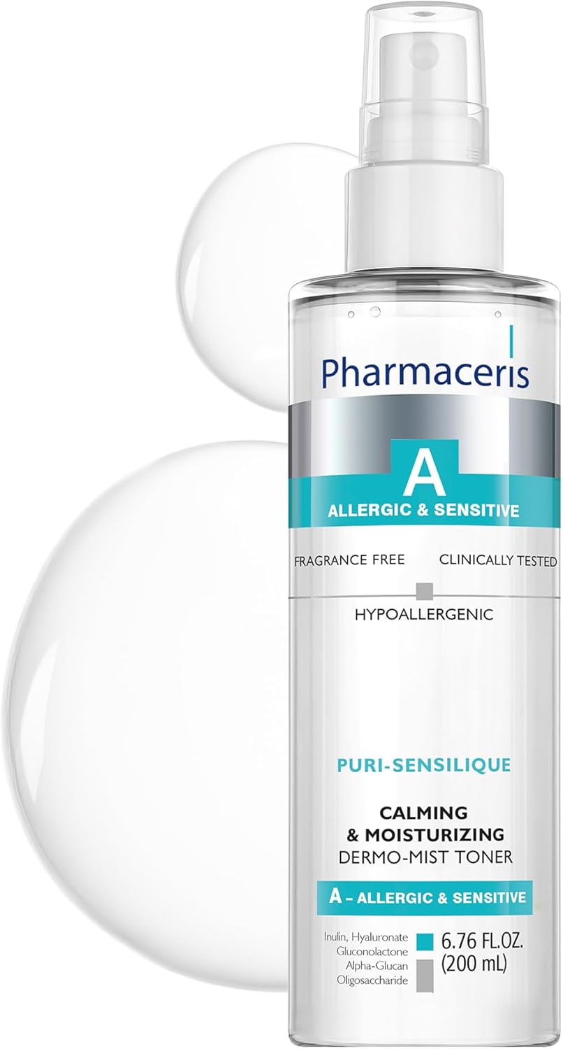 PURI-SENSILIQUE Calming & Moisturizing Dermo-Mist Toner, Facial Toner, Face Mist, Removes Impurities, Hydrates & Soothes Sensitive Skin, Hypoallergenic, Fragrance-Free, 6.76 fl oz