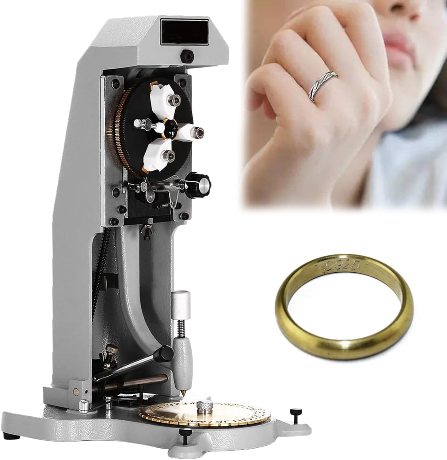 CAULO Inside Ring Engraver Double Sided Dial Ring Engraver Stamper 1.5mm-2.0mm Character Letter Block Ring Engraver Machine