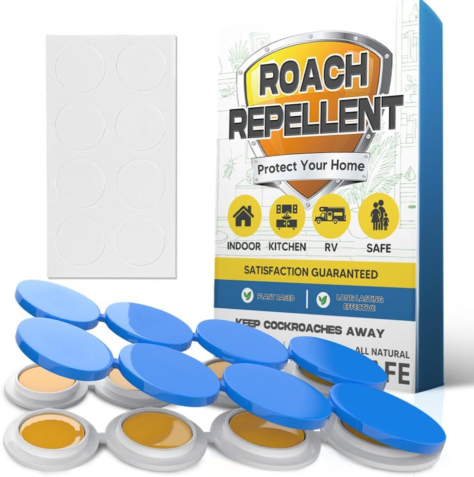 Roach Repellent, Cockroach Repellent Indoor Home, Roaches Deterrent, Keep Roaches Away, Pet Safe Roach Repeller Outdoor, Get Rid of Roaches-8P