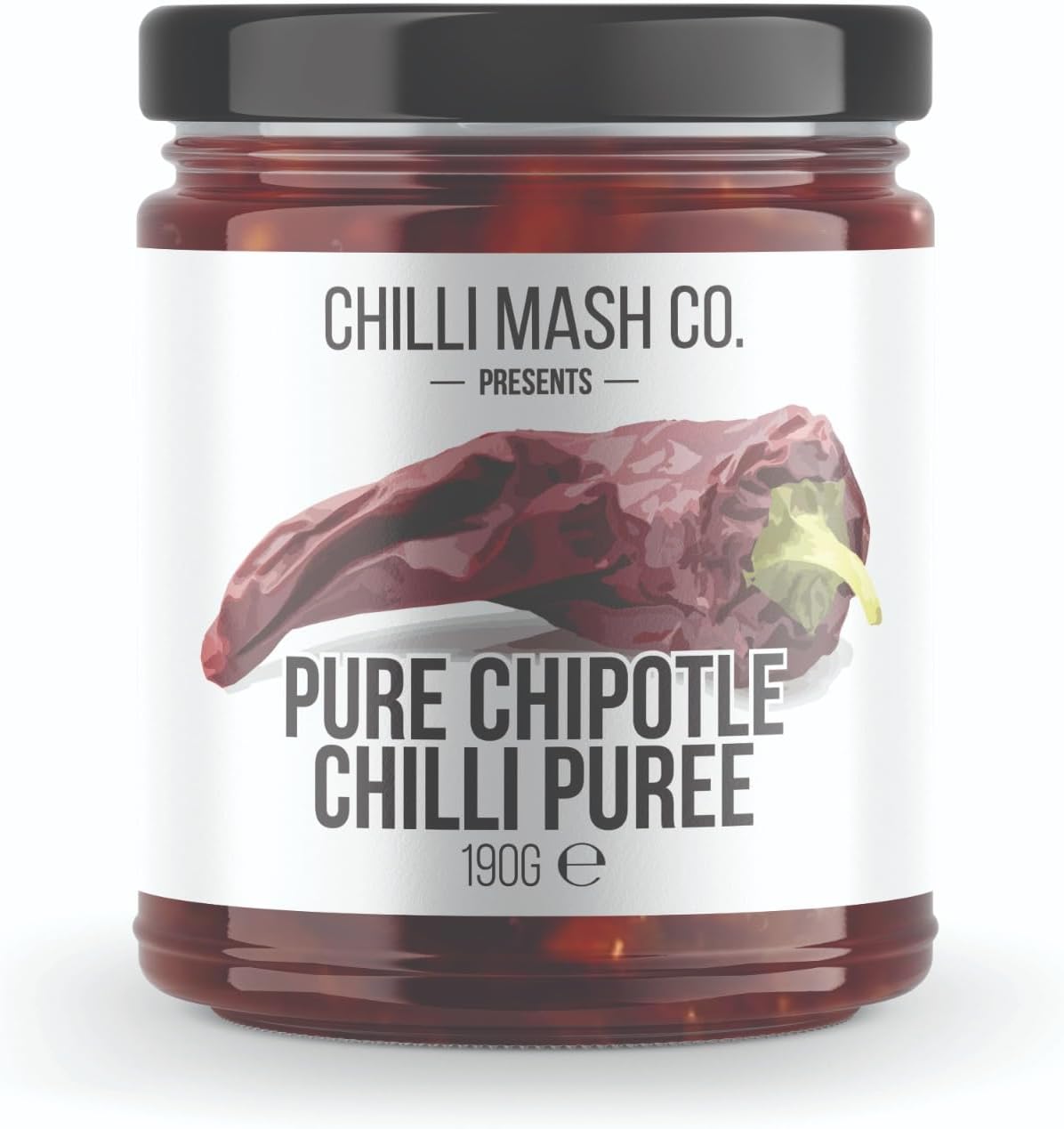 Pure Chipotle Chilli Puree 190g - Chilli Mash Co - Vegan, Medium Spicy Paste for Mexican-Inspired Cooking Made with Smokey Chipotle Chillies