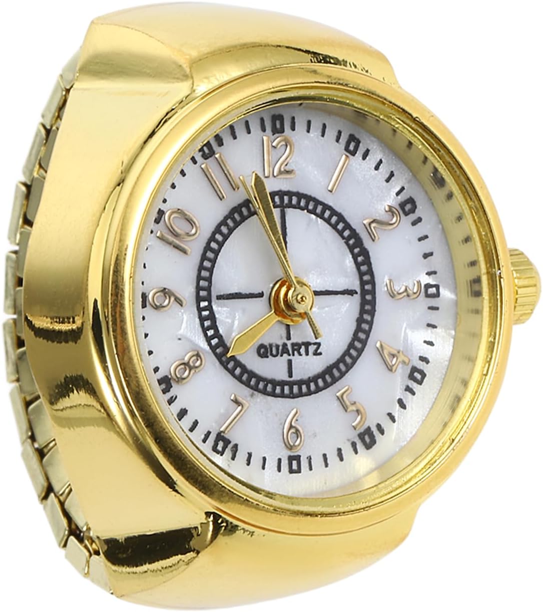 Hemobllo Ring Watch, Men Women Finger Watch, Stretchy Band Elastic Round Simple Dial Quartz Ring Watches for Xmas Christmas