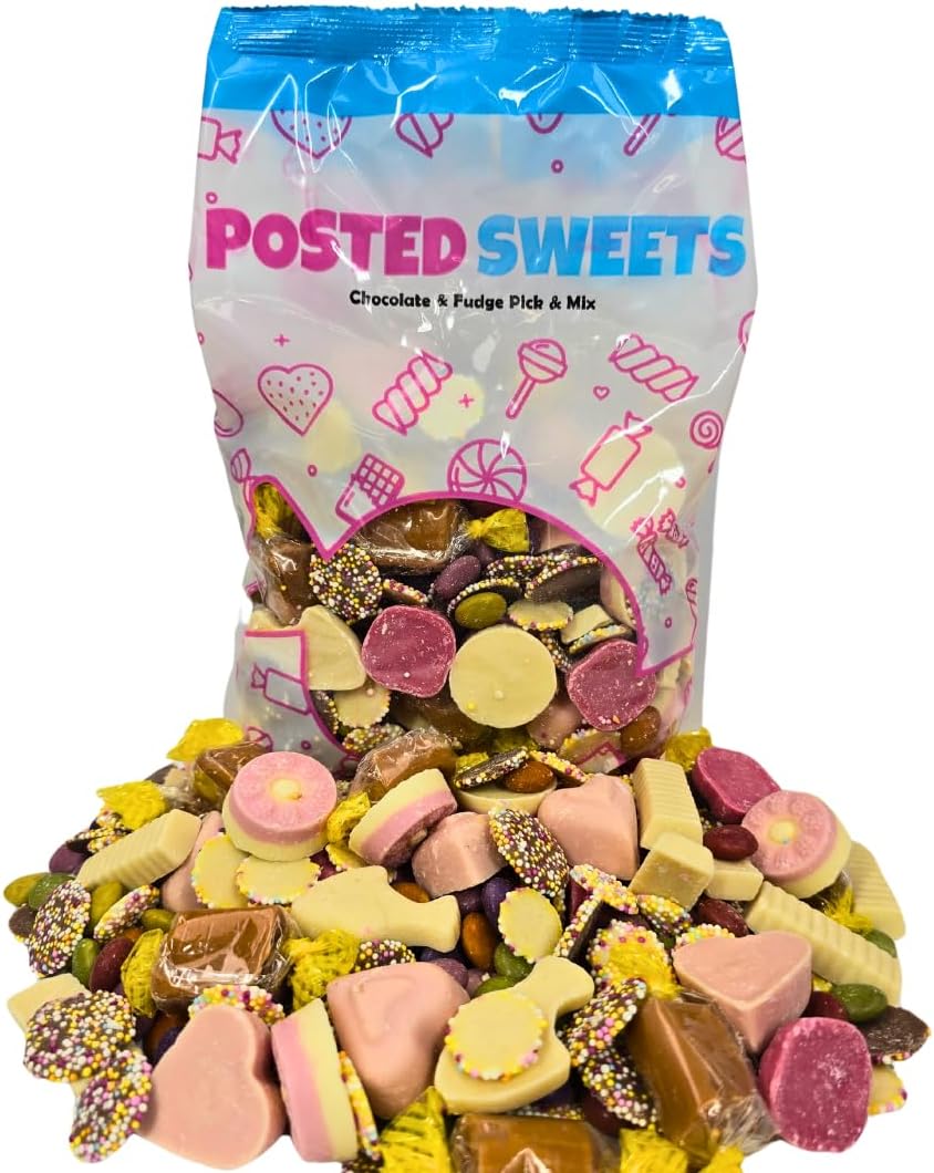 Posted Sweets 700g CHOCOLATE & FUDGE BAG OF PICK & MIX SWEETS - Large Classic Retro Candy Selection Pick n Mix - Gift Bag - Perfect Movie Night Hamper, Treats for Kids, Adults, Birthday Gifts